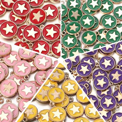 10pcs/lot Alloy Star Charms Color Drop Oil Charm Bead for Jewelry Making DIY Necklace Pendant Earrings Handmade Accessories