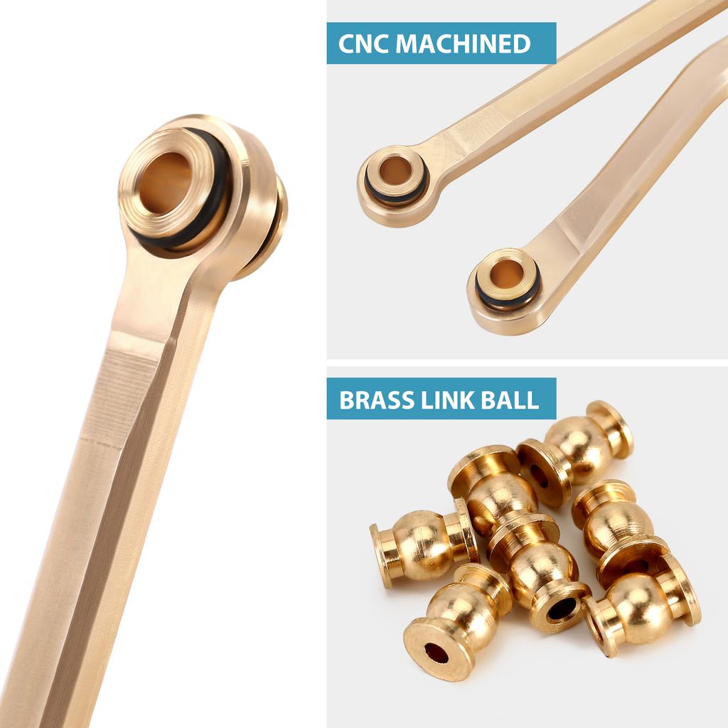 INJORA 42g Brass High Clearance Chassis Links Set for 1/18 RC Crawler TRX4M Defender Bronco Upgrade Parts (4M-40)