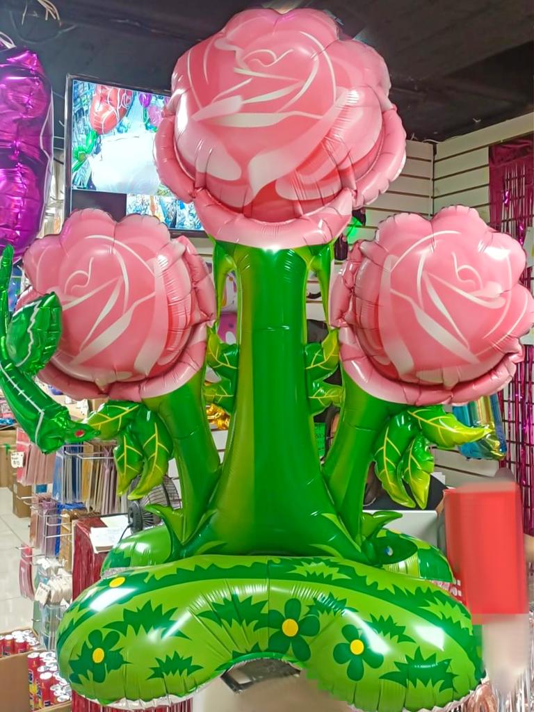 1pc-51 Inch Huge Vertical Red Rose Balloon, Pink Rose Foil Balloon, for Birthday Party, Valentine's Day