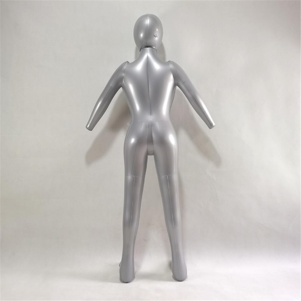 Aufblasbares Vollkörper-Schaufensterpuppen-Torso-Modell für Damen, Silbernes Schaufensterpuppen-Körpermodell