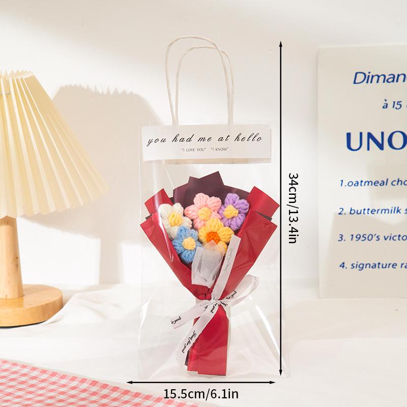 Häkelblumenstrauß Muttertagsgeschenke Hochzeitsgastgeschenk Ewiger Blumenstrauß für Puppe Abschlusssträuße