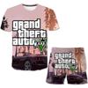 Summer Children Game GTA 5 Clothes Sports Clothes For Baby Girl Boy Tshirts 2 Piece Set Kids Baby Children 1-14 Years Clothing