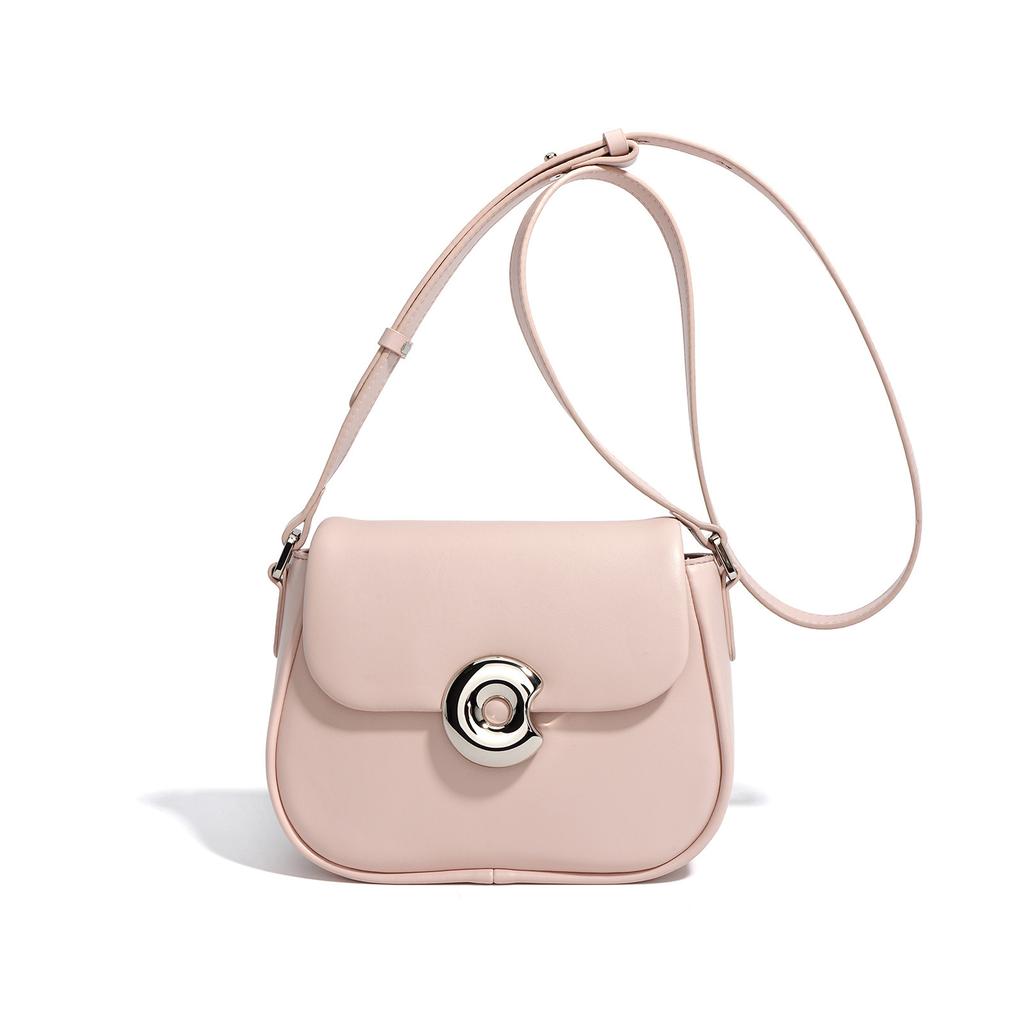 Genuine leather saddle women's bag, niche high-quality single shoulder women's bag, versatile mobile phe crossbody bag