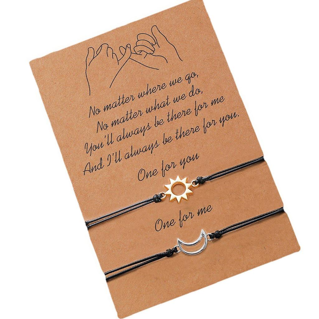 Pack mit 2 passenden Sonne- und Mond-Armbändern Handkette Perfekt für Paare zum Feiern von Jahrestagen oder Geburtstagen