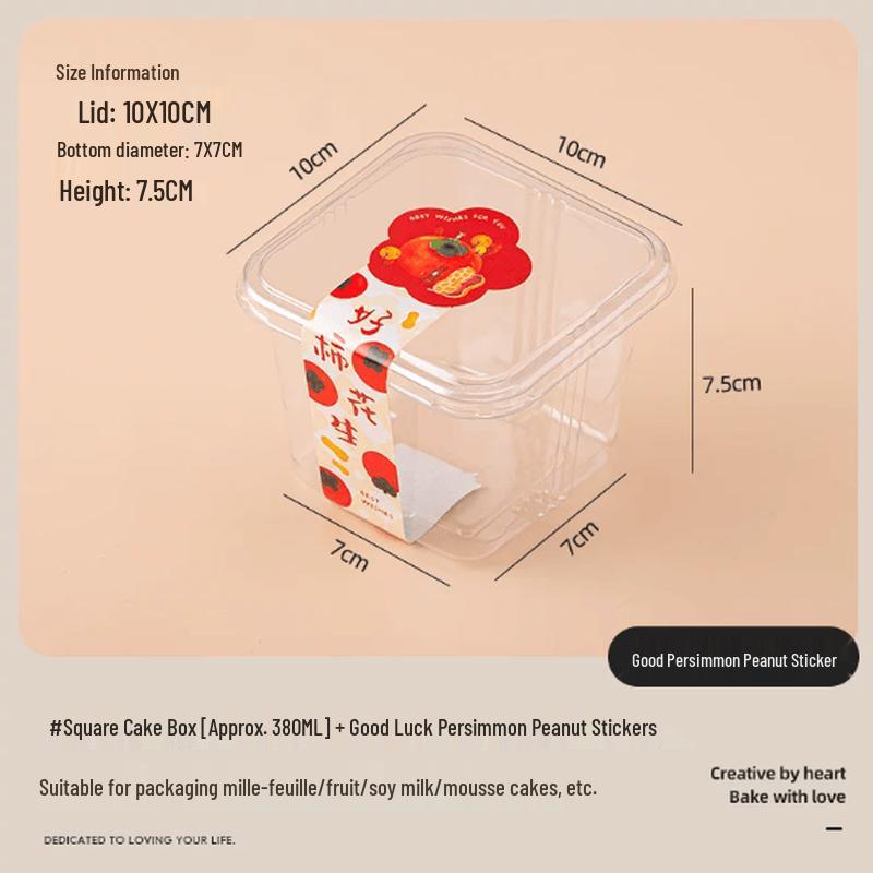 Disposable Mousse Cake Boxes with Stickers