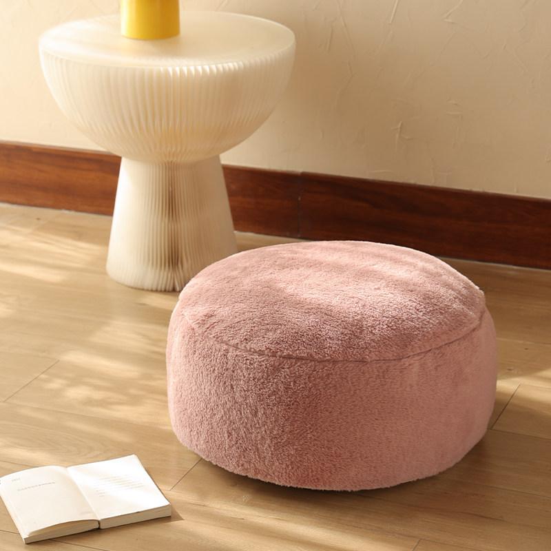 50 cm waschbarer Plüschkissenbezug, runder Futon-Tatami-Bodenhockerbezug, Heimdeko, marokkanischer Ottomanen-Meditationspouf, ohne Füllung