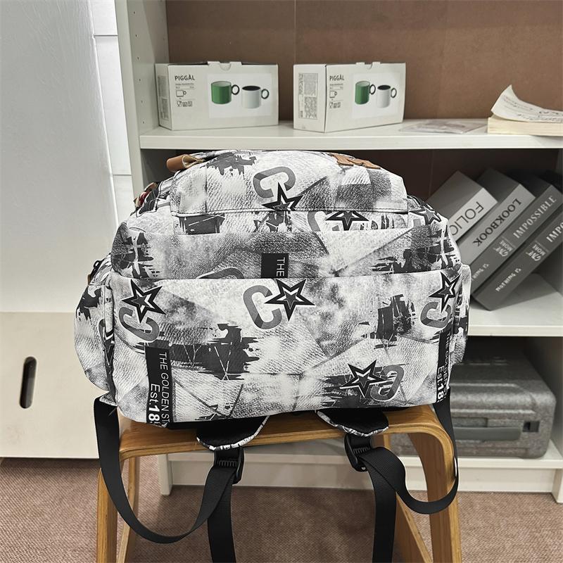 Graffiti Junior Senior High School Student Schoolbag Men's Large Capacity Computer Backpack