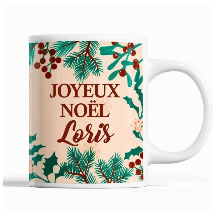Mug - Loris - Noël - Céramique - Beige - 325 ml - Imprimé recto/verso