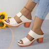 New summer fish mouth high heel sandals large size with casual thick heel sandals