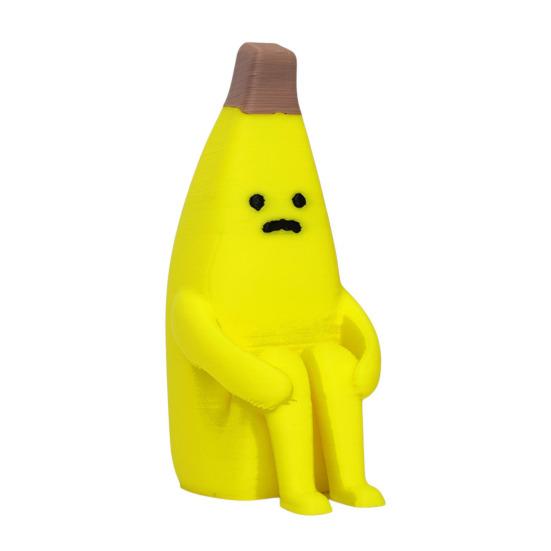 3D Printed Banana Man Figurine Funny Disappointed Banana Sculpture for Home Office Living Room Desktop Decor