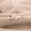 Pink Morganite Gemstone 925 Sterling Silver Handmade Jewelry Women's Stud Earring 1" EE-181-3