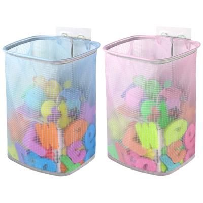 Linkidea Bath Toy Storage Hanging Mesh Bathtub Toy Holder Basket with Adhesive Shower Caddy for and Car Toys 2-Pack Organizer, Hooks, Kids, Toddlers,