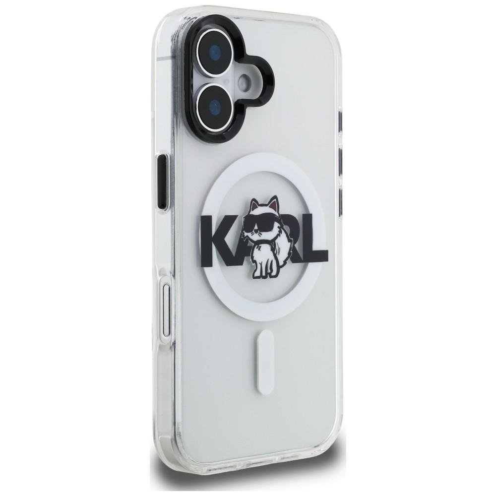 Karl Lagerfeld IML Choupette Sketch Logo MagSafe Case for iPhone 16 Clear