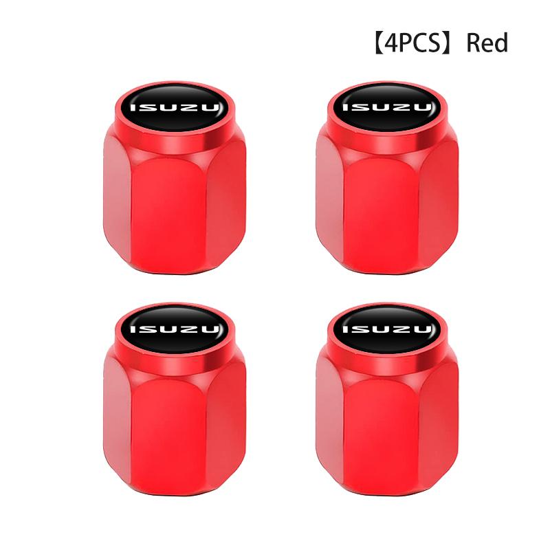 

4PCS Car Logo Metal Wheel Tire Valve cover Cap Auto Styling Accessories For Isuzu D-MAX D MAX Dmax I II WFR VAN NFR ATV TROOPER