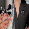 Tassel Pendant Butterfly Chain Brooch Pin Black Suit Badge Lapel Pins  Clothing Accessories Jewelry