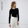 LANGZI Women's Contrast Wool Knit Sweater