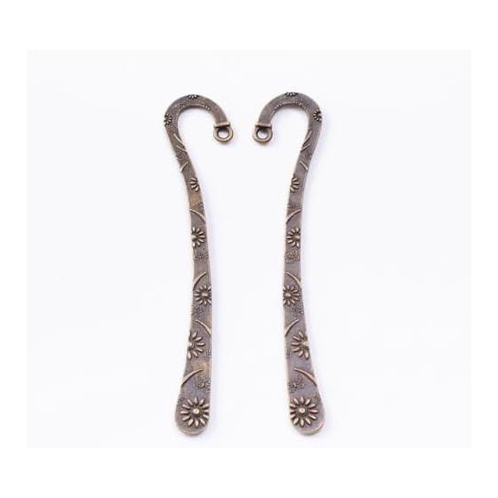 3 Colors 10 Pcs 81mm Bookmark Charms with Hole for Handmade Jewelry Accessories, Planners, Books (Bronze)