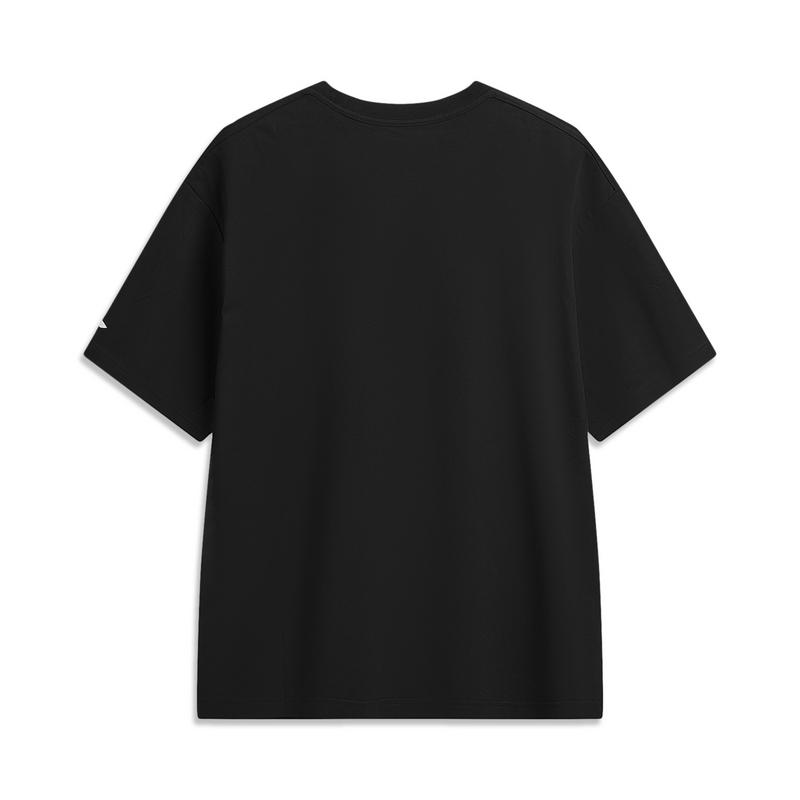 Li-Ning Outdoor Quick-Dry Cool Ice Feel Comfortable Loose Round Neck Short Sleeve T-Shirt Unisex Tops Black ATSW045-2
