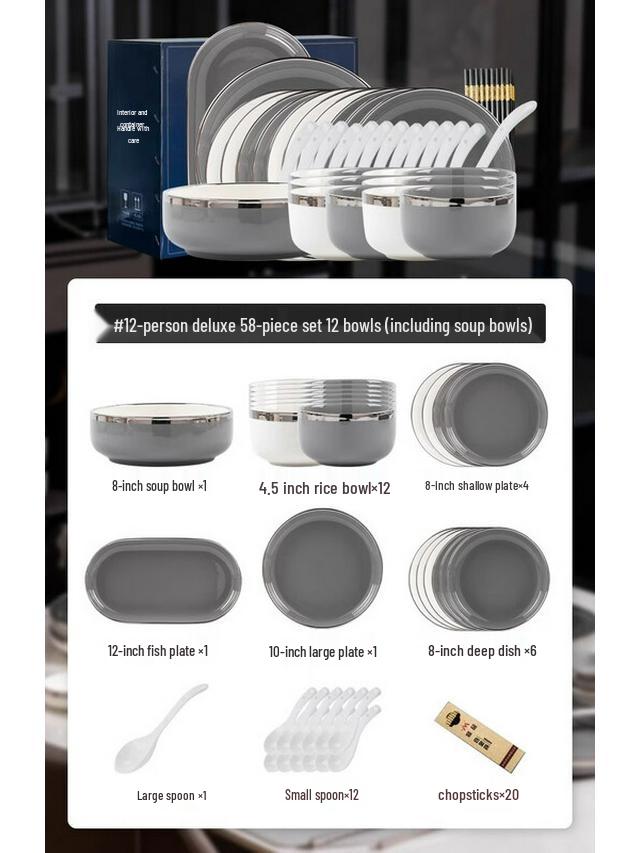 Mod Lanca Underglaze Ceramic Dinnerware Set
