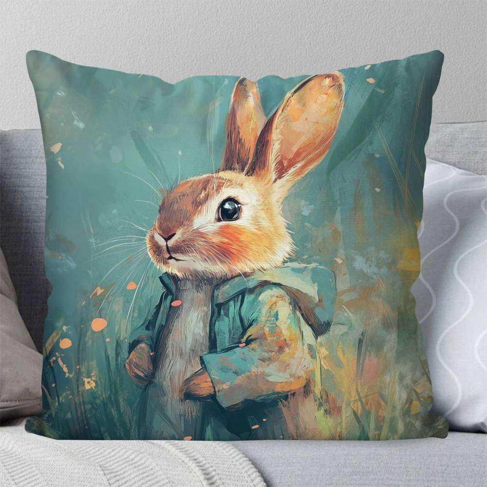 Novel By PPeter Rabbit Pillow Case Fashion Square Pillowcase Bedroom Sofa Room Ins Decoration Leisure