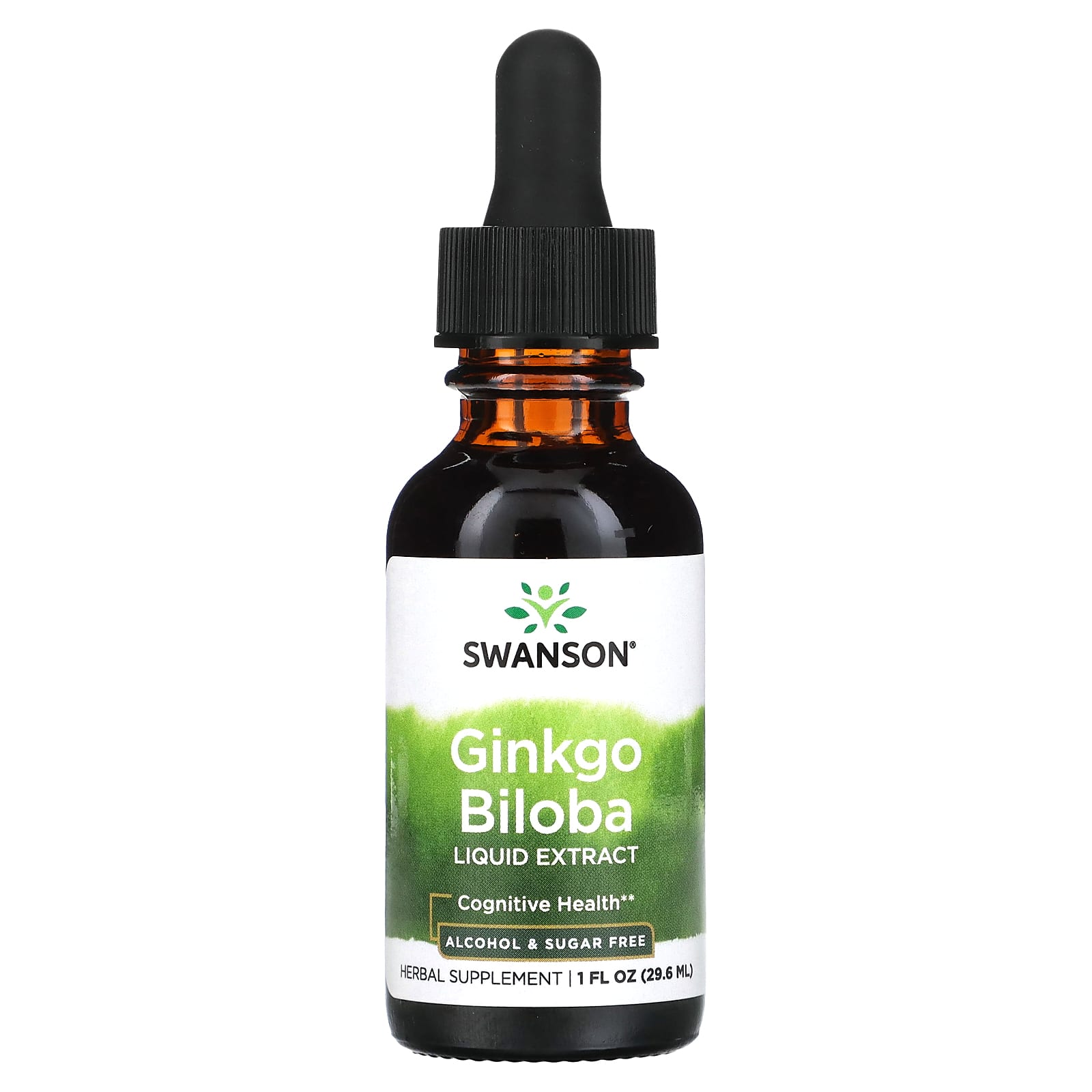 

Swanson, Ginkgo Liquid Extract, Alcohol and Sugar Free, 1 fl oz (29.6 ml)