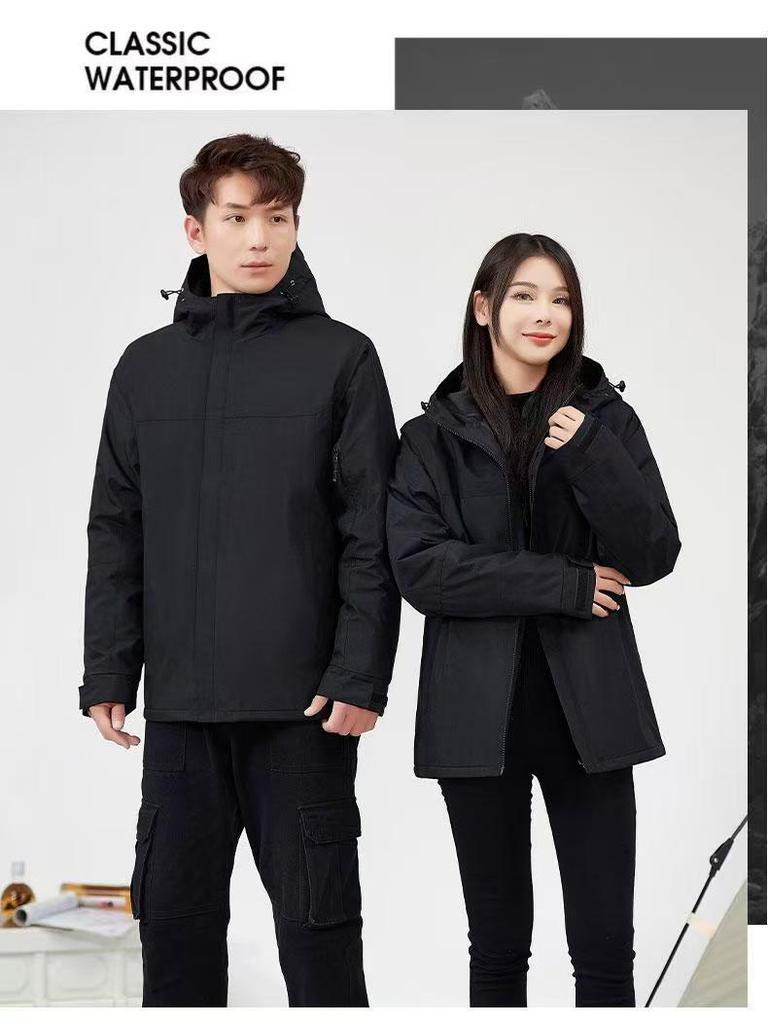 Men's Thickened Hooded Winter Windbreaker - Casual Plus Size Jacket for Middle-aged and Elderly.