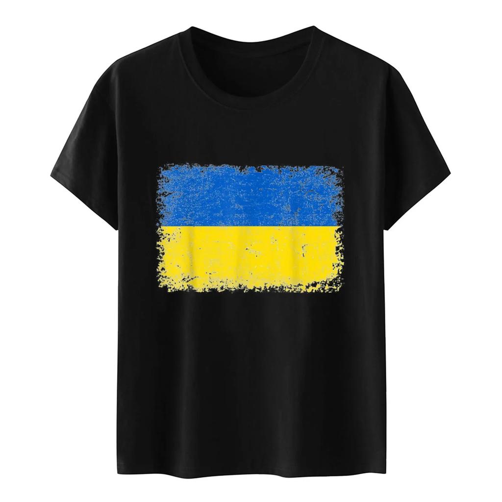 Ukraine Flag Printed Fashion Womens Tshirts Short Sleeve Funny Tops Tees Graphic Unisex T Shirts Women Men Clothing