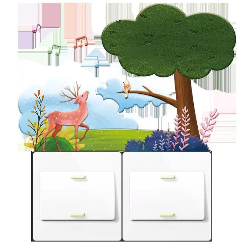 Switch Sticker 3D Cactus Protective Cover for Night Switch Socket Home Decoration Wall Sticker