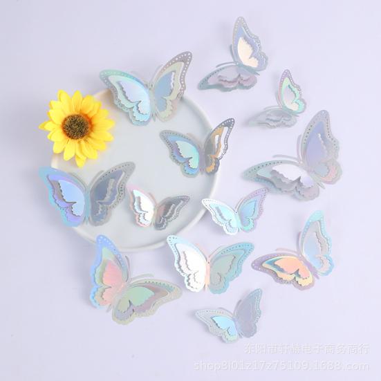 12 Pcs 3D Butterfly Wall Sticker Hollow Butterfly Removable Wall Mural Art for DIY Crafts Birthday Party Celebration