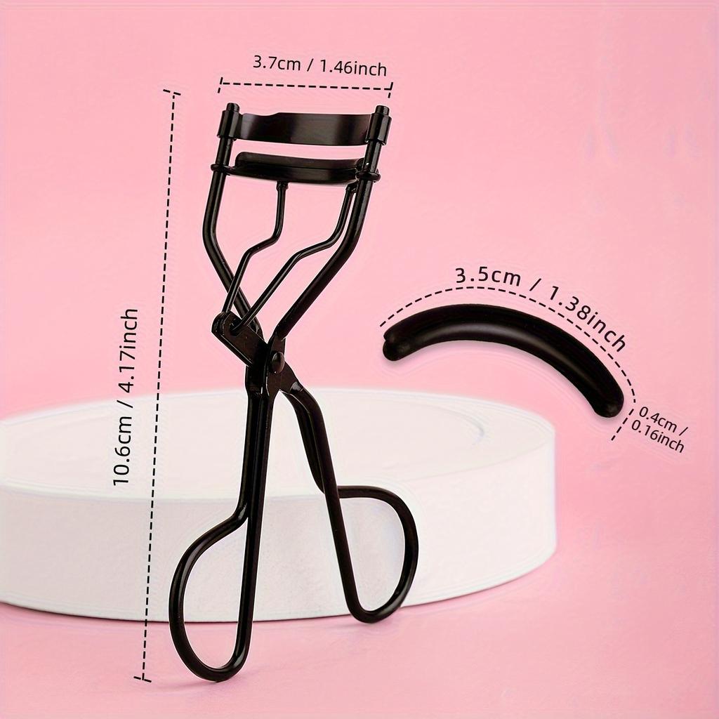1PC Professional Eyelash Curler with 5 Replacement Pads, Spring Design for All Eye Types - Lift & Enhance