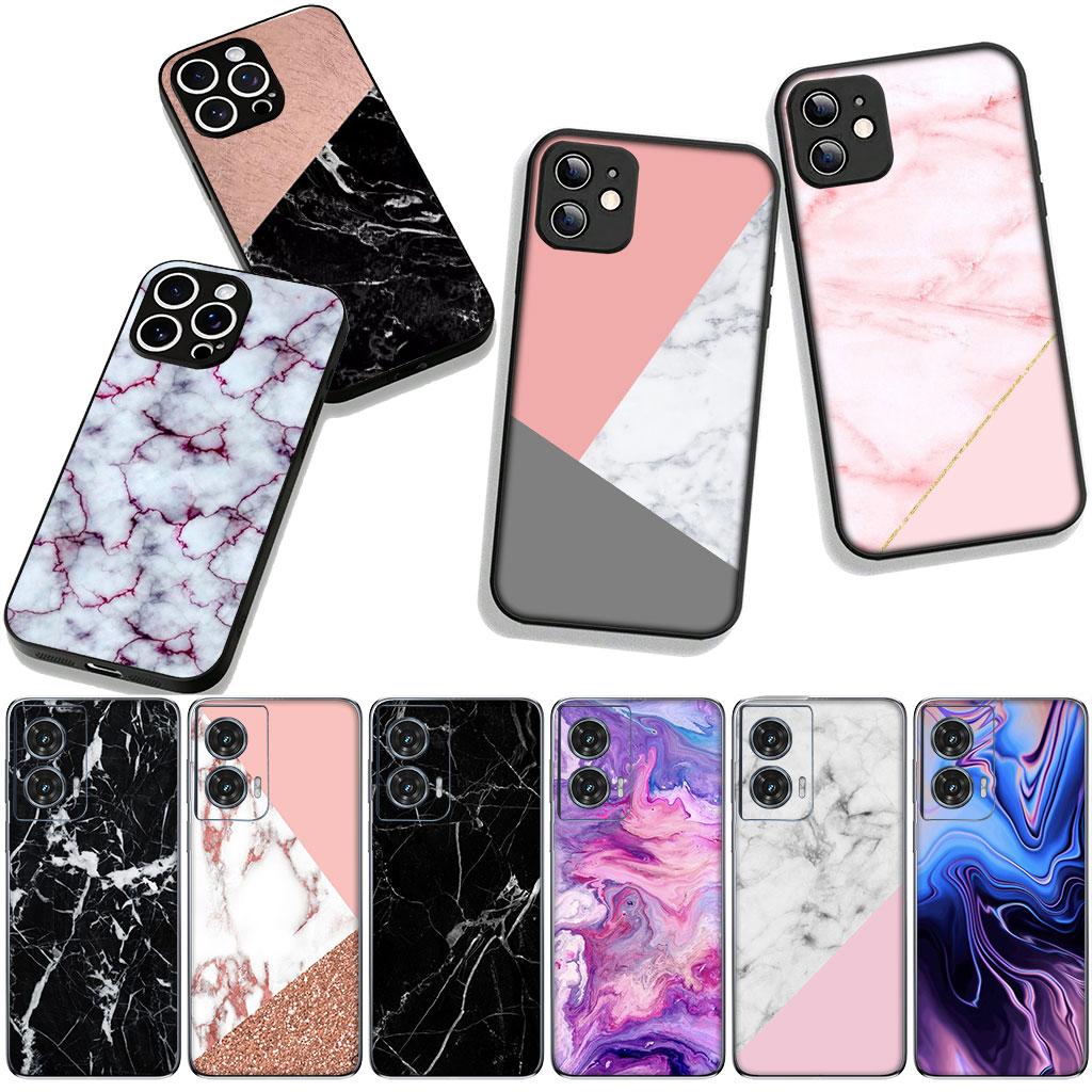 for Motorola Moto G54 G05 G24 G45 G55 G75 G85 G15 G57 G86 Power Edge 50 30 Ultra Fusion neo Pro Case Printing Marble Wallpaper