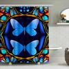 Blue Butterfly Shower Curtain 3D Printed Bathroom Decor Blue Floral Print Shower Curtain Waterproof Fabric Shower Curtains For H