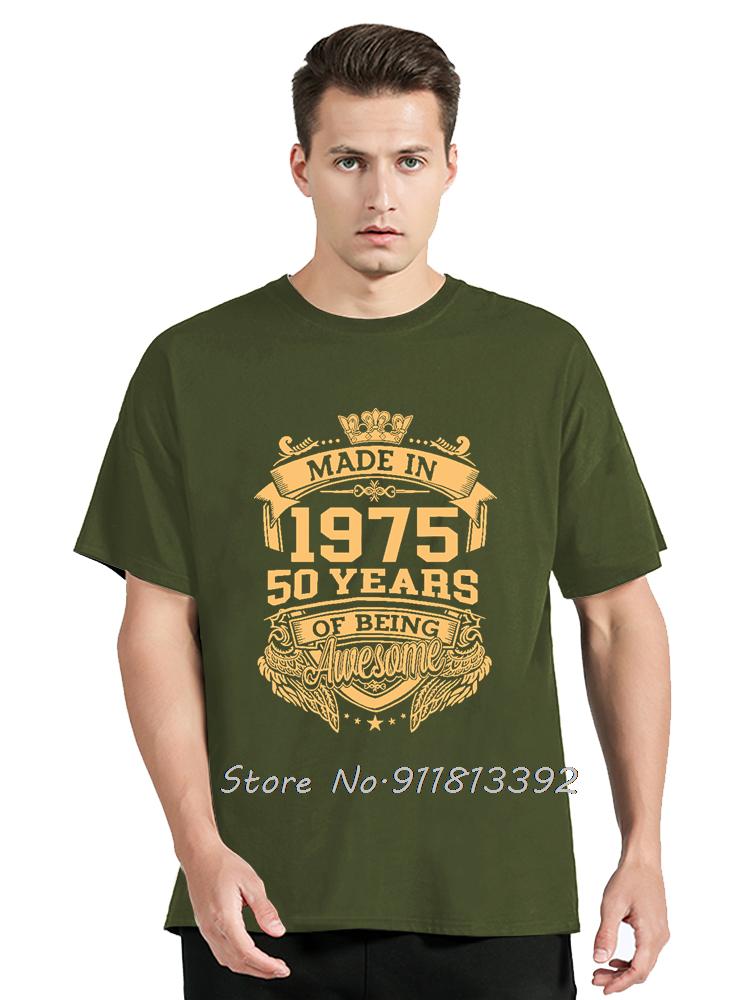 Birthday Gifts Men Women Old Vintage 1975 Party TShirt Mens Clothing Hip Hop Streetwear Cotton T Shirt Fashion Tshirt