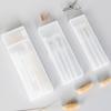 Matte Transparent Pencil Case Frosted Plastic Pen Storage Box For School Office Stationery Organization Supplies