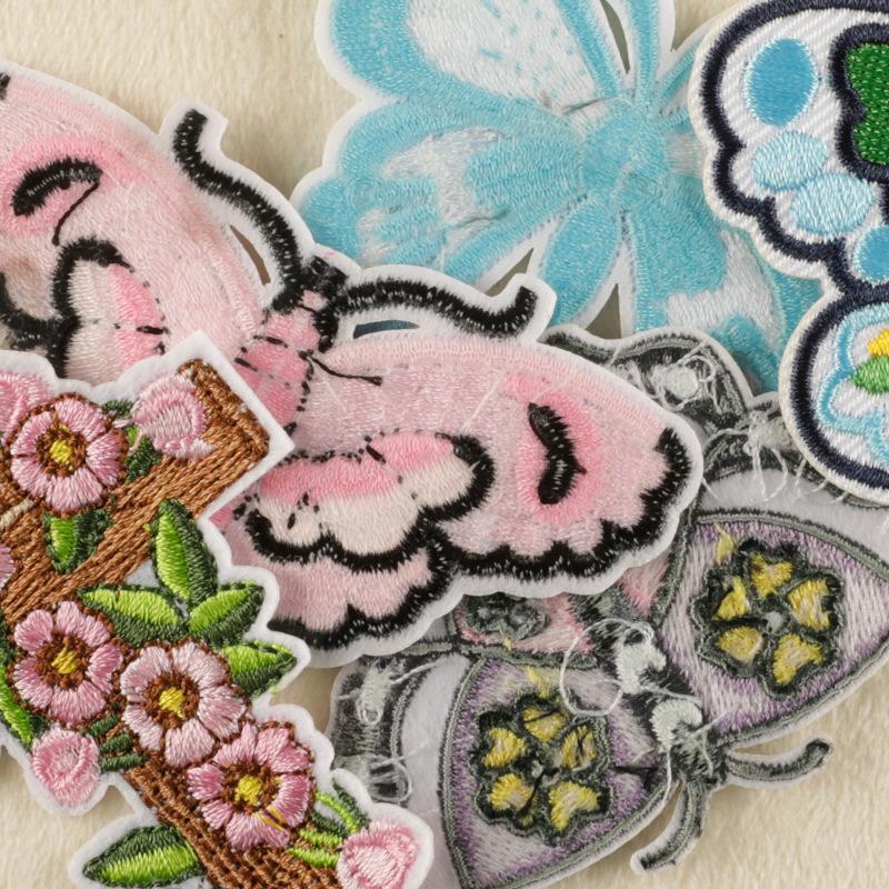 Embroidery Shoes and Hats Accessories Cartoon Butterfly Embroidery Stickers Clothing Accessories Badges Patches Cloth Labels Adhesive Cloth Stickers
