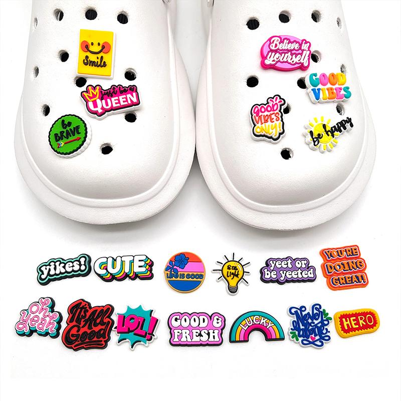 

20шт мотивационные фразы серии ПВХ подвески для обуви для украшения обуви 20pcs