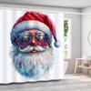 Christmas Santa Claus Snowman Print Bathing Curtain Bathroom Shower Curtain With Hooks Bathroom Home Decor and Accessories