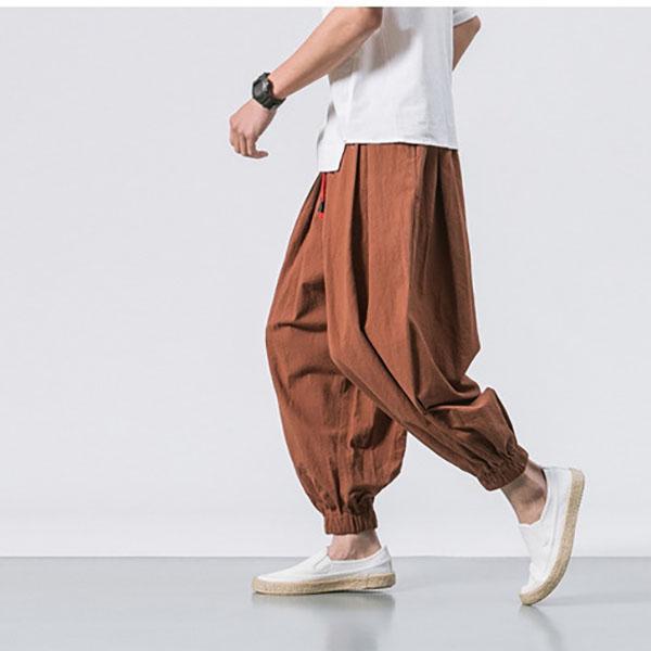 Pánské volné harémové kalhoty, podzimní čínské nadváhové tepláky, vysoce kvalitní ležérní kalhoty, plus size