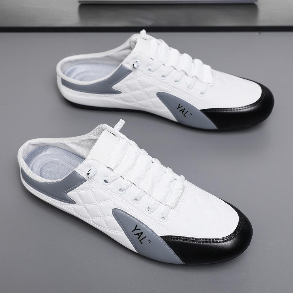 Pánské boty nové letní prodyšné pantofle s uzavřenou špičkou, korejská verze trendy ležérních bot, módní řidičské boty Doudou