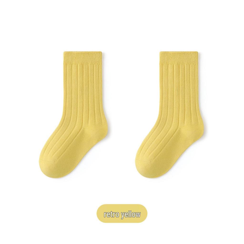 New Spring & Autumn Cotton Socks for Kids - Solid Color Short Socks for Boys & Girls