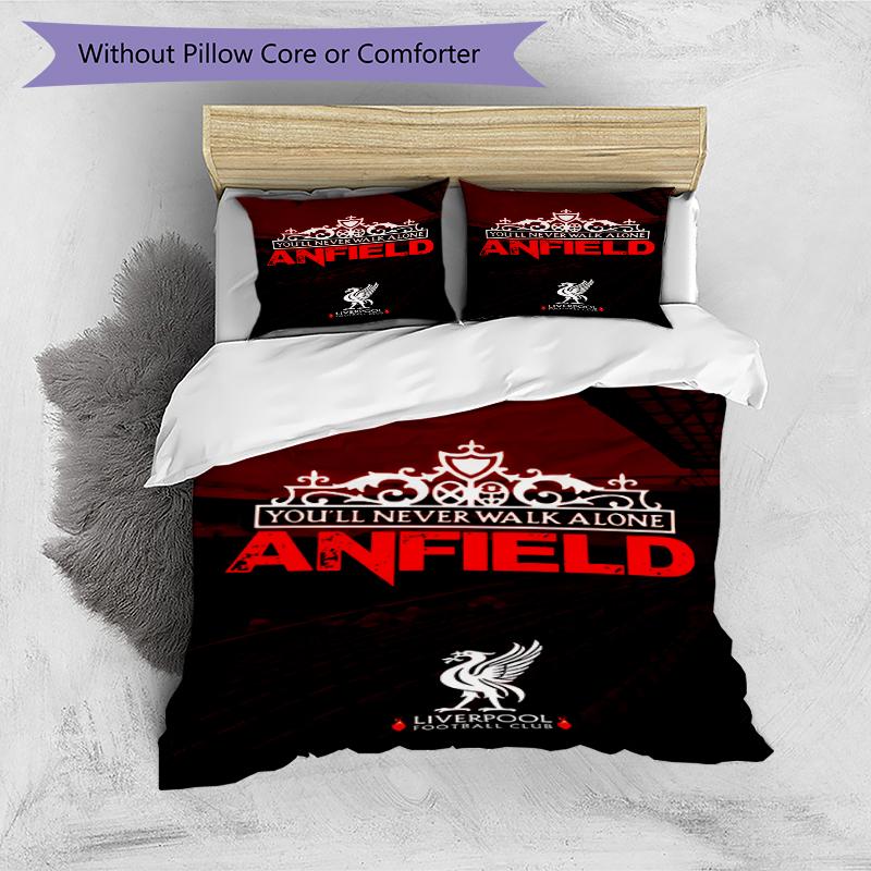 Set copripiumino 3 pezzi (1*Copripiumino + 2*Federe, Senza Nucleo),Set Biancheria da Letto con Stampa Liverpool F.C, Decorazione Camera da Letto, Per Tutte le Stagioni, Regalo di Compleanno