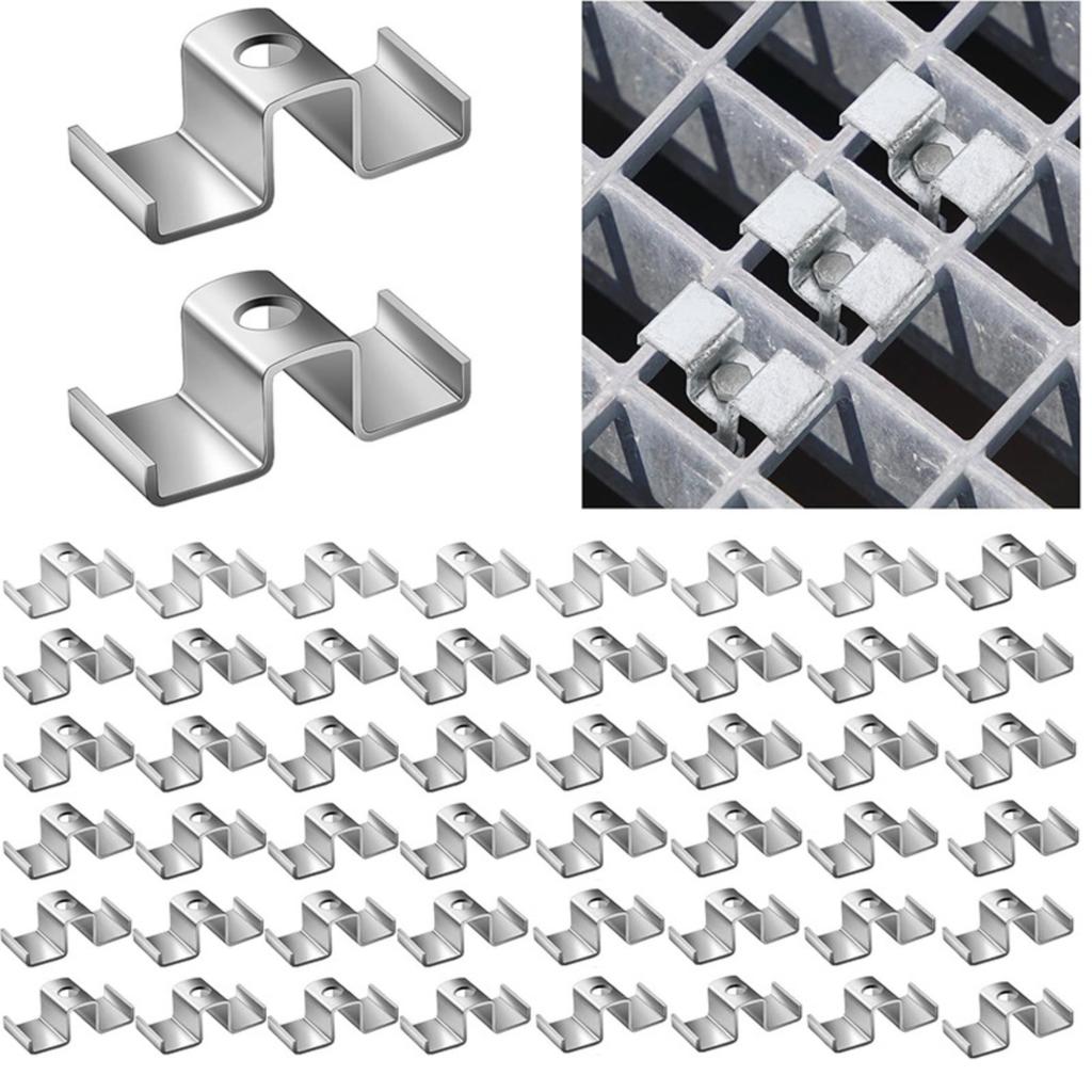 Galvanized Grating Saddle Clamps, Grating Clamp Fixing Sets, Fasteners For Industrial Floor Drainage Systems