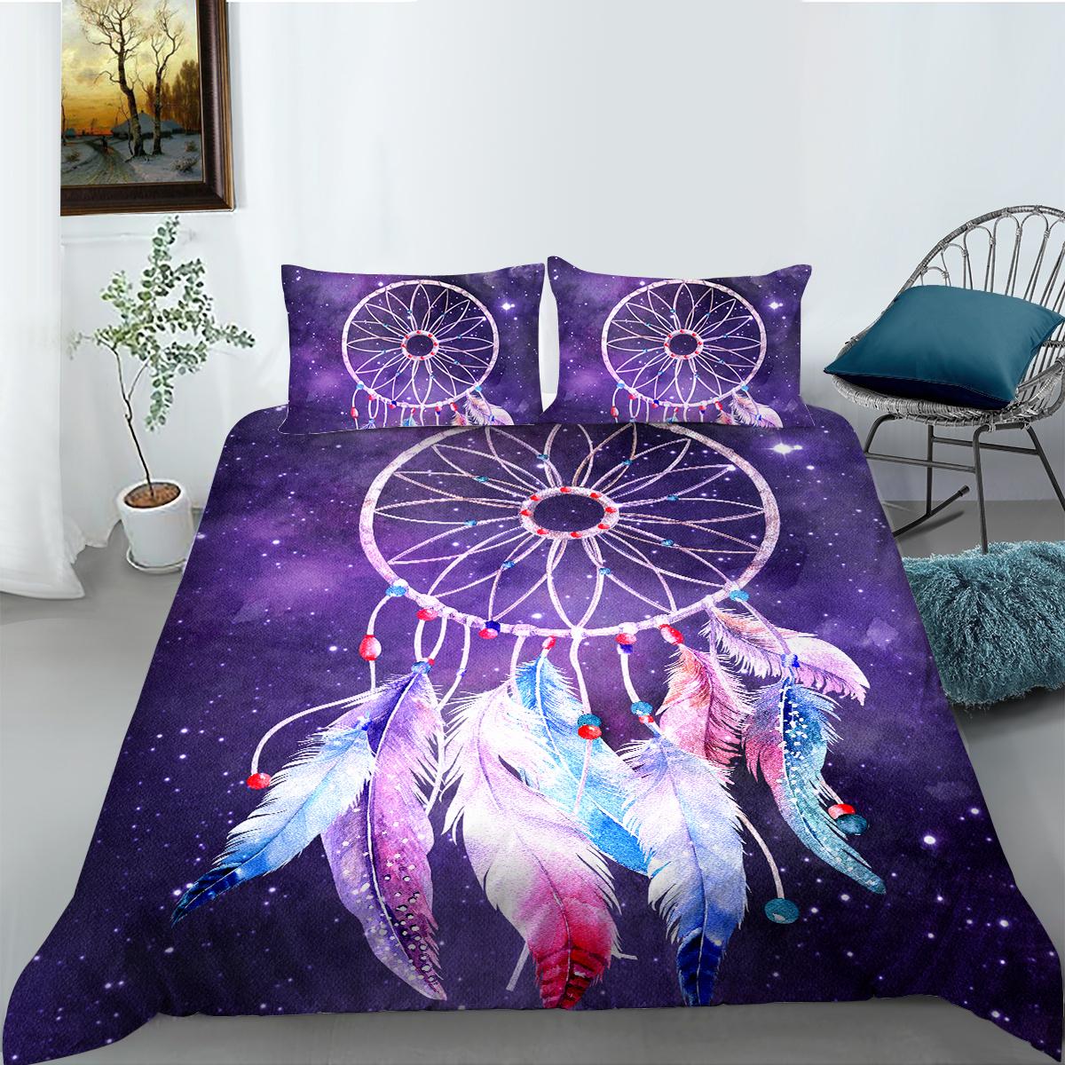 

Комплект постельного белья 3D Star Dream Catcher, пододеяльник и наволочка, 2 или 3 односпальные двуспальные кровати, полноразмерное постельное белье мечты на молнии, супер удобное постельное белье DE 100x135cm
