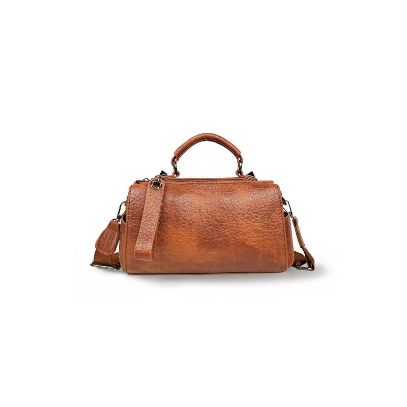 Simple Boston bag women's new fashionable large-capacity shoulder bag soft leather versatile portable messenger bag