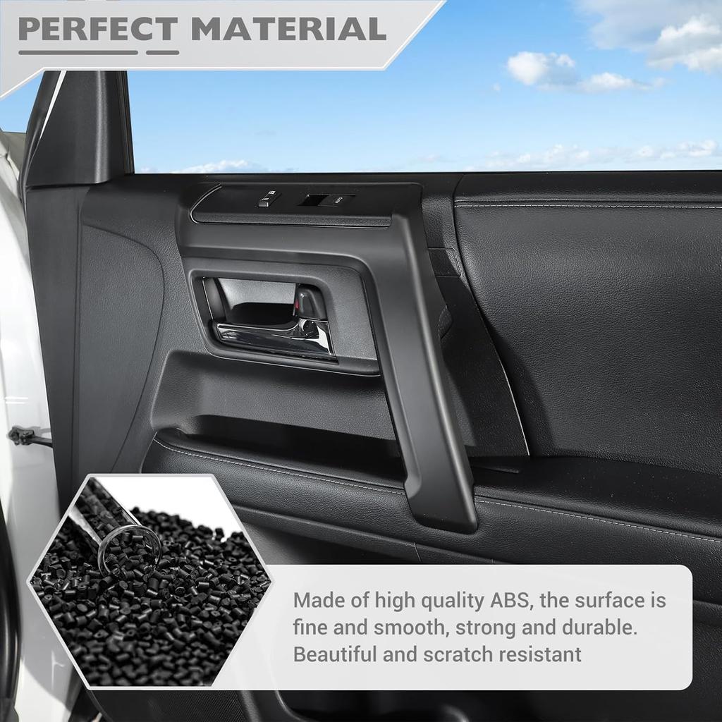 JeCar 4pcs for 4Runner Interior Door Handle Cover Trim for Toyota 4Runner 2010- Matt Black Interior Accessories
