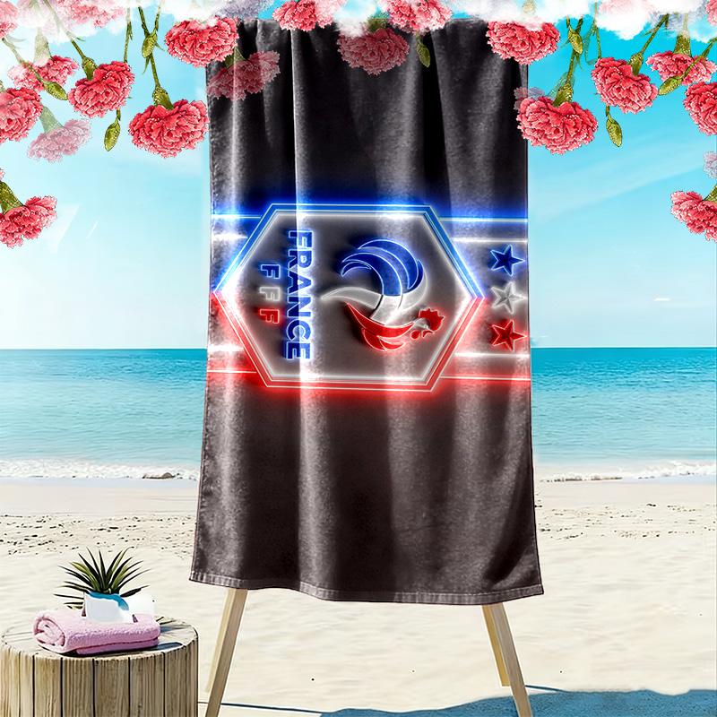 France National Football Team2 Print Beach Towel, Large Soft Quick Dry Towel for Beach Camping Swimming