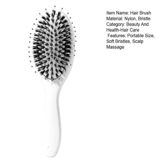 Wildschweinborsten Haarbürste mit ergonomischem Griff Antistatische Kopfhaut Luftkissenkamm Männer Frauen Tragbare Haarstyling Entwirrbürste