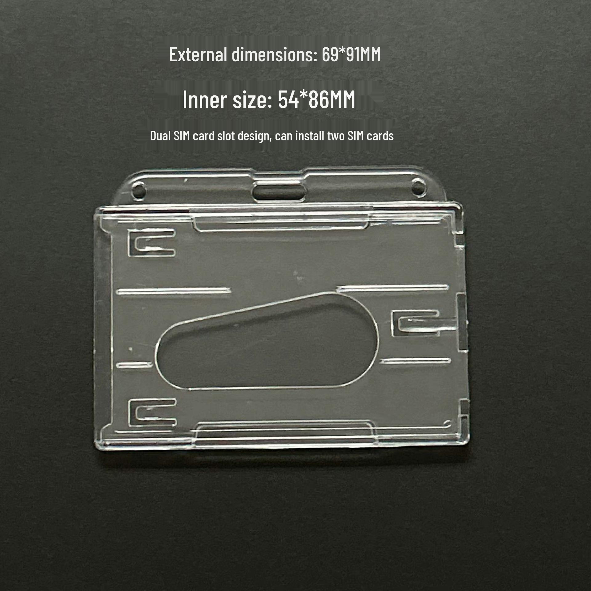 

Dual Card Keychain Holder with Retractable Buckle and Metal Frame