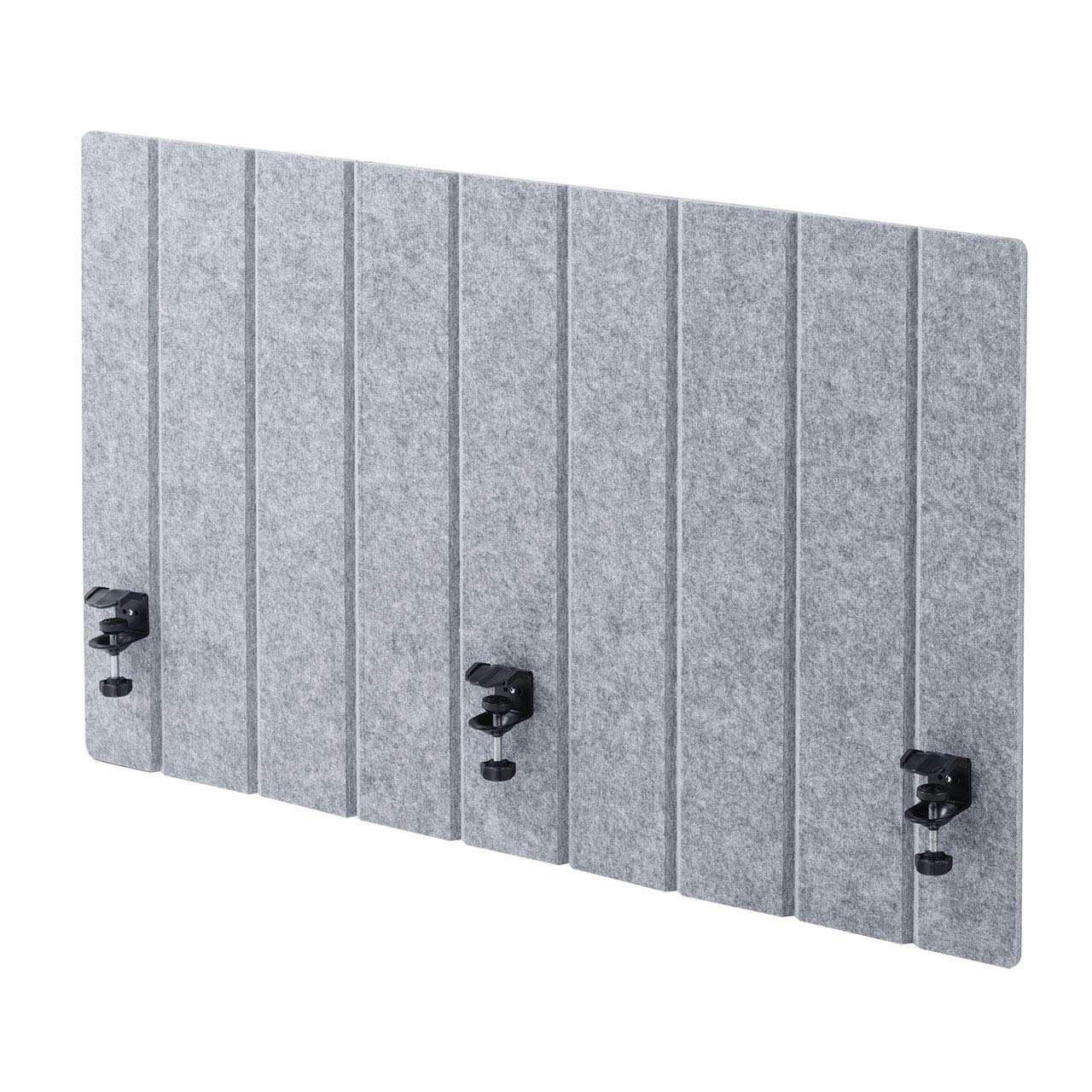 

Настольная фетровая перегородка Sanwa Direct, Крепление на струбцинах, Ширина 100 см x Высота 60 см, Складная, Серая, 100-DPT005LGY