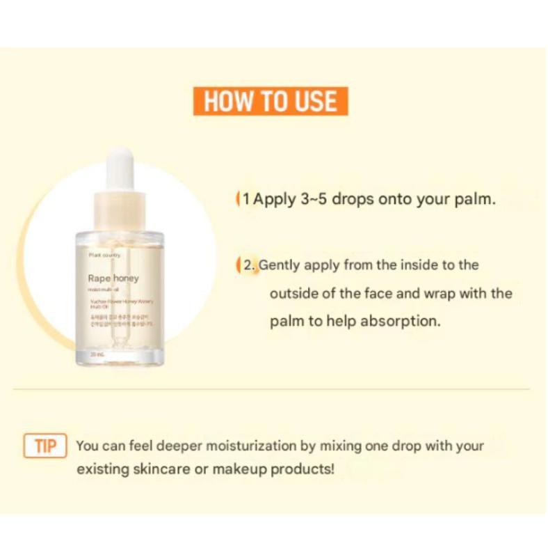 Sikmulnara Canola Honey Multi Oil – 30ml | Nourishing Glow Oil from Korea
